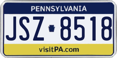 PA license plate JSZ8518