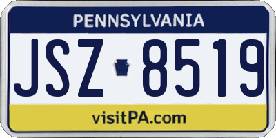PA license plate JSZ8519