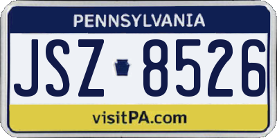 PA license plate JSZ8526