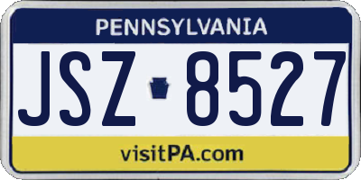 PA license plate JSZ8527