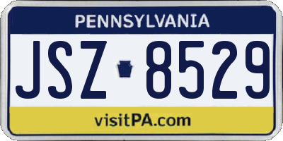 PA license plate JSZ8529