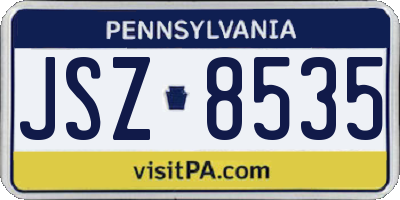 PA license plate JSZ8535