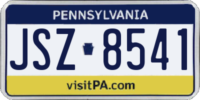 PA license plate JSZ8541