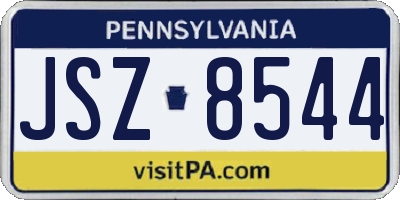 PA license plate JSZ8544
