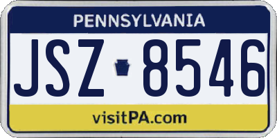 PA license plate JSZ8546