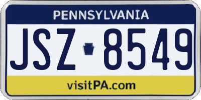 PA license plate JSZ8549
