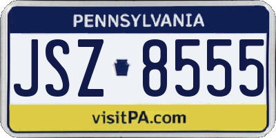 PA license plate JSZ8555