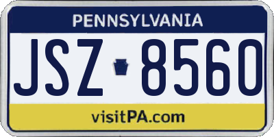 PA license plate JSZ8560