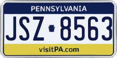 PA license plate JSZ8563