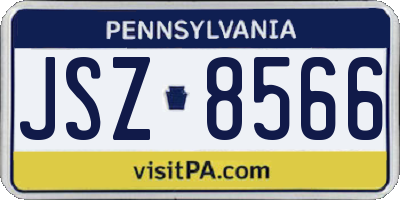 PA license plate JSZ8566
