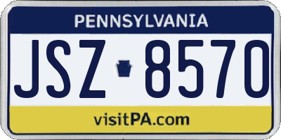 PA license plate JSZ8570