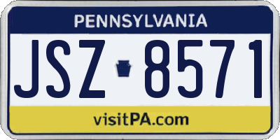 PA license plate JSZ8571