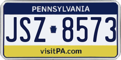 PA license plate JSZ8573