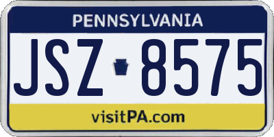 PA license plate JSZ8575