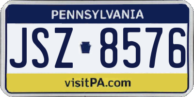 PA license plate JSZ8576