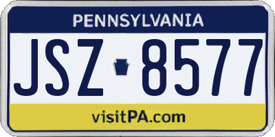 PA license plate JSZ8577