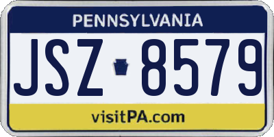 PA license plate JSZ8579