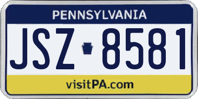 PA license plate JSZ8581