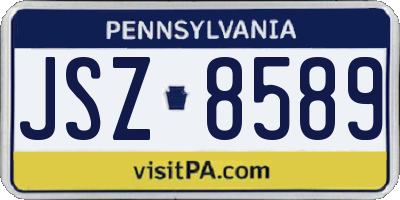 PA license plate JSZ8589