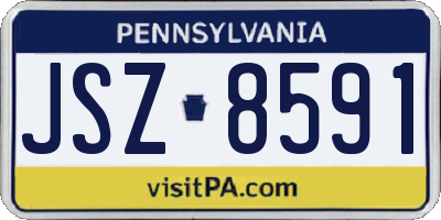 PA license plate JSZ8591