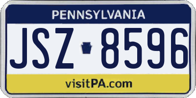 PA license plate JSZ8596
