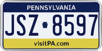 PA license plate JSZ8597