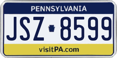 PA license plate JSZ8599