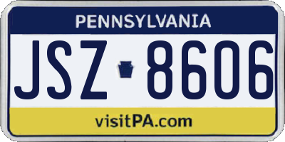 PA license plate JSZ8606