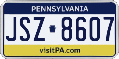 PA license plate JSZ8607