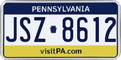 PA license plate JSZ8612