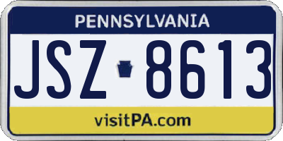 PA license plate JSZ8613