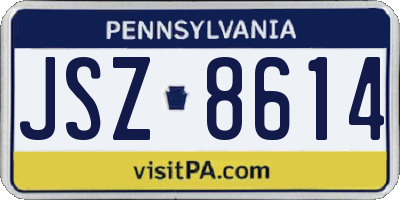 PA license plate JSZ8614