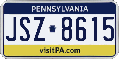 PA license plate JSZ8615