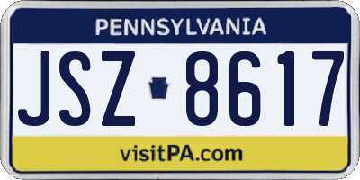 PA license plate JSZ8617