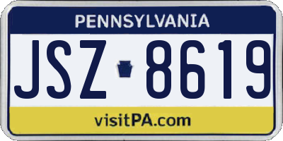 PA license plate JSZ8619