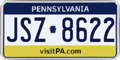 PA license plate JSZ8622