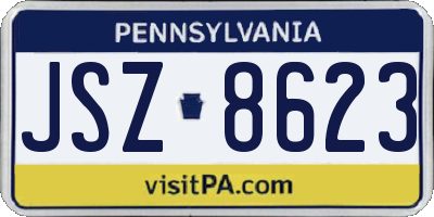 PA license plate JSZ8623
