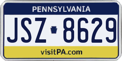 PA license plate JSZ8629