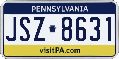 PA license plate JSZ8631