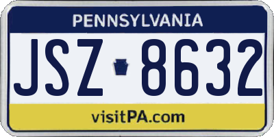 PA license plate JSZ8632