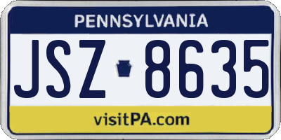 PA license plate JSZ8635