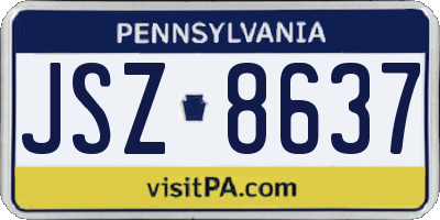 PA license plate JSZ8637