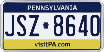 PA license plate JSZ8640