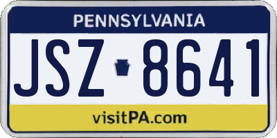 PA license plate JSZ8641