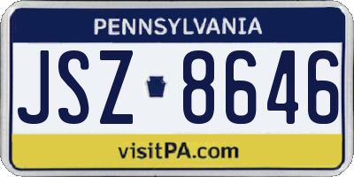 PA license plate JSZ8646