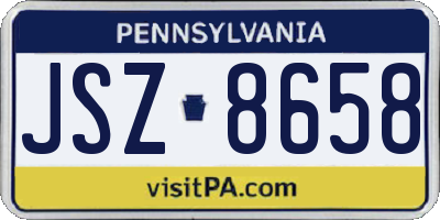 PA license plate JSZ8658