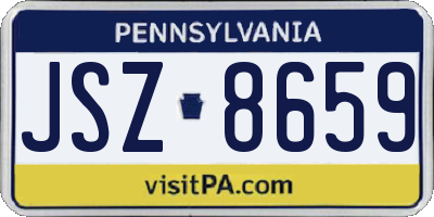 PA license plate JSZ8659