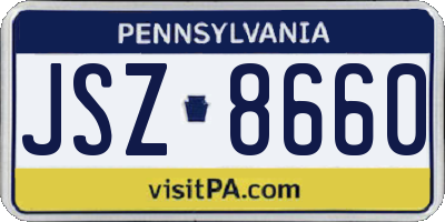 PA license plate JSZ8660