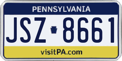 PA license plate JSZ8661