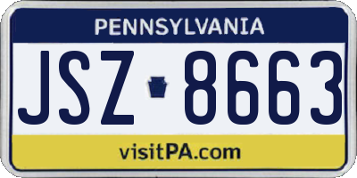 PA license plate JSZ8663